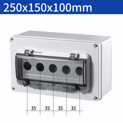 Iekštelpu un āra ūdensnecaurlaidīgs pogu slēdžu vadības kārba plastmasas lietus necaurlaidīgs elektriskās vadības kārbas elektriskās aizsardzības vāks