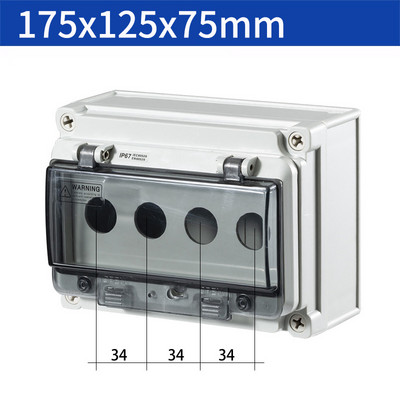 Iekštelpu un āra ūdensnecaurlaidīgs pogu slēdžu vadības kārba plastmasas lietus necaurlaidīgs elektriskās vadības kārbas elektriskās aizsardzības vāks