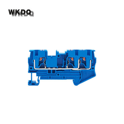 PT4-TW 10Pcs Push-in Feed-Through 3 stezaljke za utikač vodiča PT 4 Dvostruka žica Električni konektor Din rail terminalni blok PT 4-TW