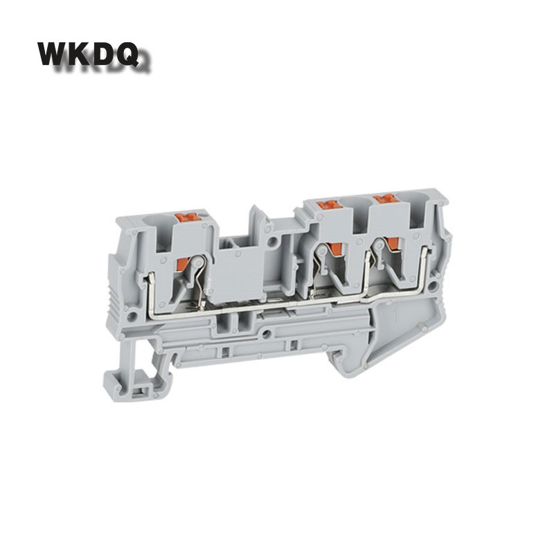 PT4-TW 10 gab. Iespiežamās caurlaides 3 vadu spraudkontaktu spailes PT 4 divvadu elektriskais savienotājs Din sliedes spaiļu bloks PT 4-TW