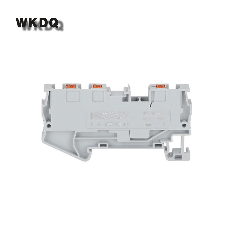 PT4-TW 10 gab. Iespiežamās caurlaides 3 vadu spraudkontaktu spailes PT 4 divvadu elektriskais savienotājs Din sliedes spaiļu bloks PT 4-TW
