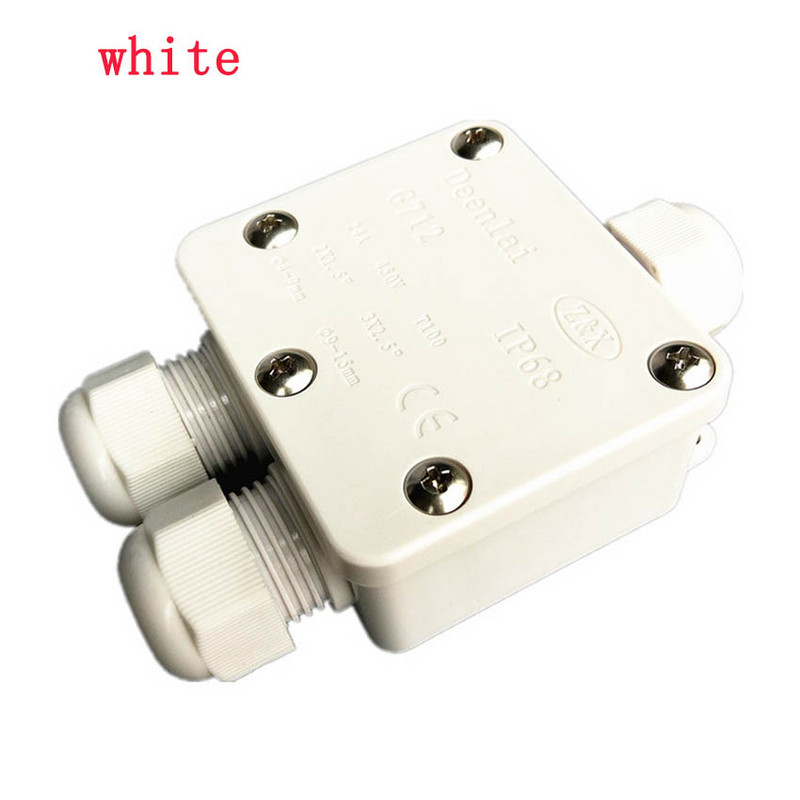 Trīsceļu ūdensnecaurlaidīga savienojuma kārba IP68 4/5/6 kontaktu 4–14 mm elektrisko kabeļu vadu savienotāji 24A 450V ārējā elektriskā sadales kārba