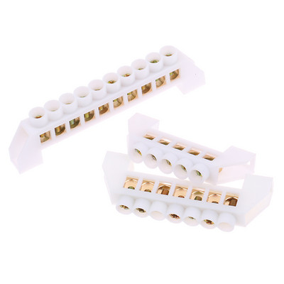 1PC Bridge Design Zero Line Λευκό 5P 7P 10P βίδα ορείχαλκος χάλκινη λωρίδα γείωσης Μπλοκ ακροδεκτών σύνδεσης γείωση και ουδέτερο