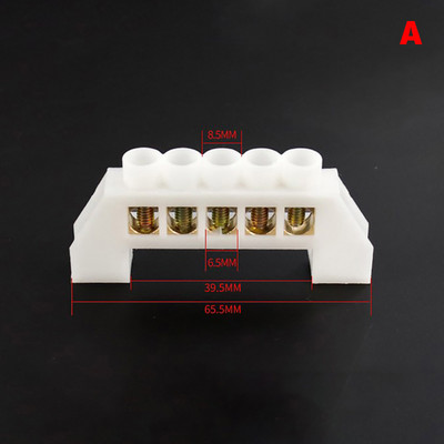 1PC Bridge Design Zero Line Bijela 5P 7P 10P Vijak Mesing Bakrena traka za uzemljenje Terminalni blok Konektor Uzemljenje i neutralni
