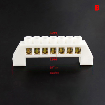 1PC Bridge Design Zero Line Bijela 5P 7P 10P Vijak Mesing Bakrena traka za uzemljenje Terminalni blok Konektor Uzemljenje i neutralni