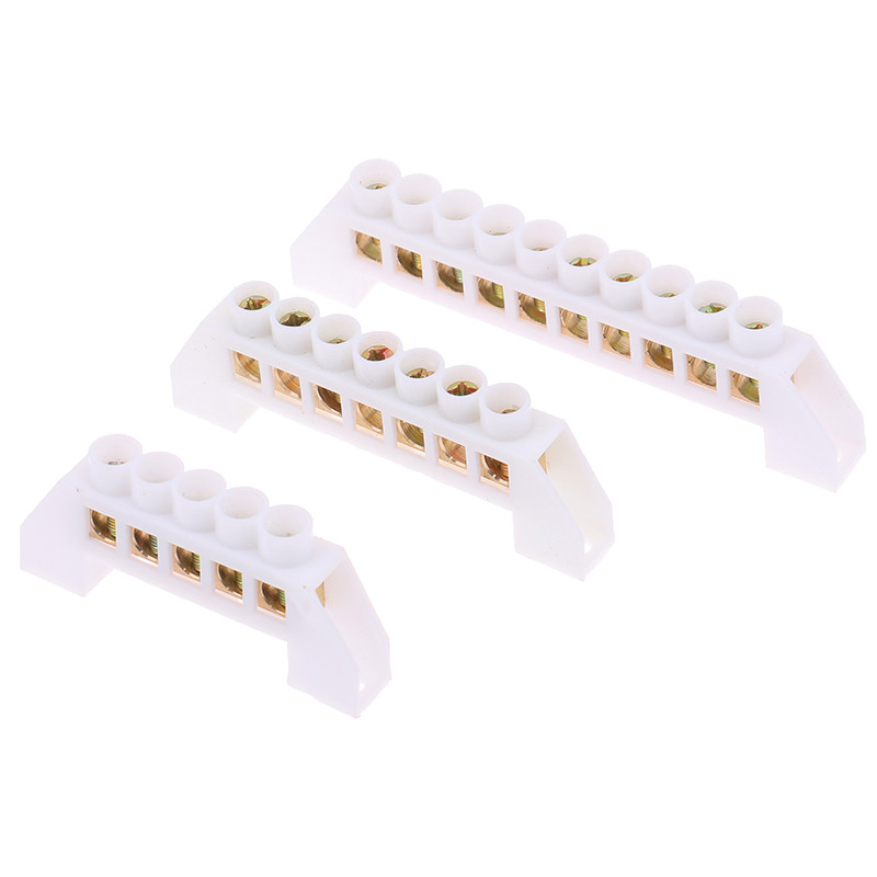 1PC Bridge Design Zero Line Bijela 5P 7P 10P Vijak Mesing Bakrena traka za uzemljenje Terminalni blok Konektor Uzemljenje i neutralni
