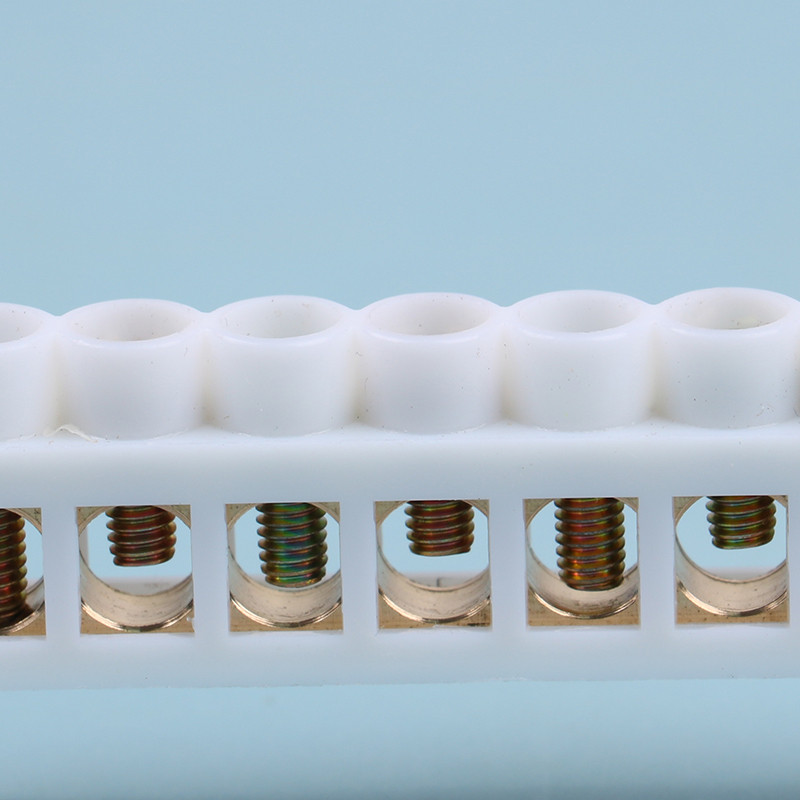 1PC Bridge Design Zero Line Bijela 5P 7P 10P Vijak Mesing Bakrena traka za uzemljenje Terminalni blok Konektor Uzemljenje i neutralni