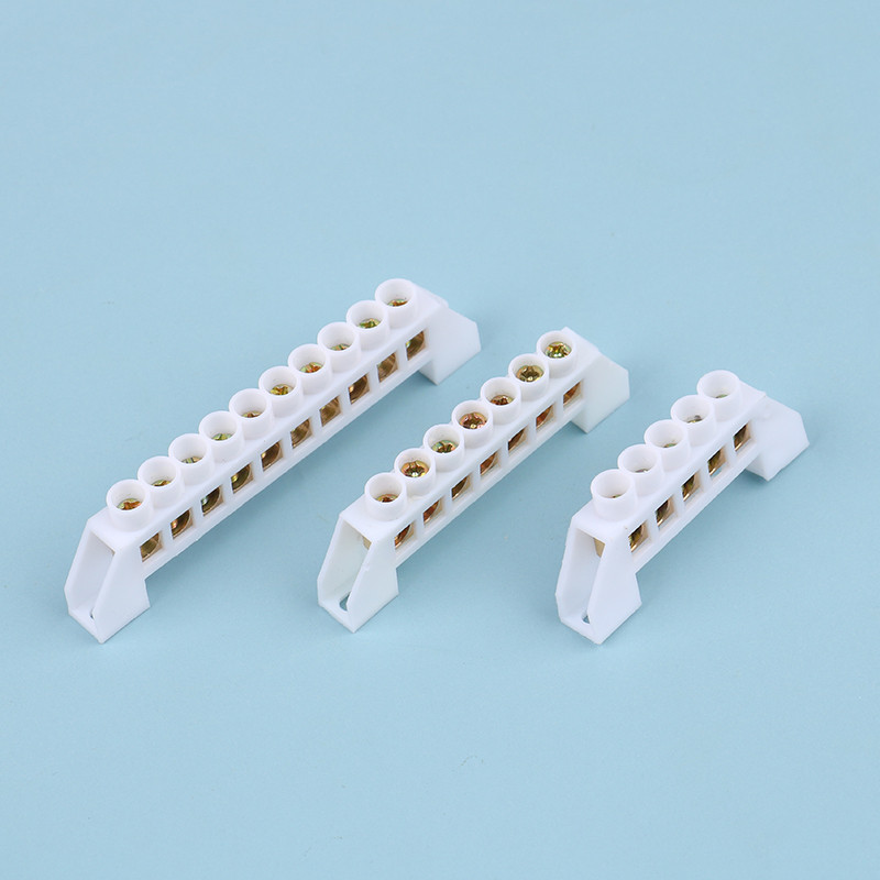 1PC Bridge Design Zero Line Bijela 5P 7P 10P Vijak Mesing Bakrena traka za uzemljenje Terminalni blok Konektor Uzemljenje i neutralni