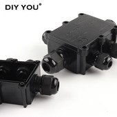 IP68 veekindel jaotuskarp välistingimustes 2/3/4/5/6 kontaktiga plastist elektrilise harukarbi ümbris koos kaabeljuhtme klemmi pistikuga