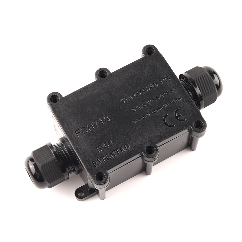 IP68 veekindel jaotuskarp välistingimustes 2/3/4/5/6 kontaktiga plastist elektrilise harukarbi ümbris koos kaabeljuhtme klemmi pistikuga