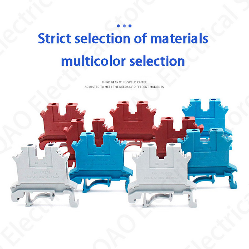 10kom šinski terminalni blok UK-2.5B Žica Električni vodič Univerzalni konektor Vijčani spoj Terminalna traka Blok UK2.5