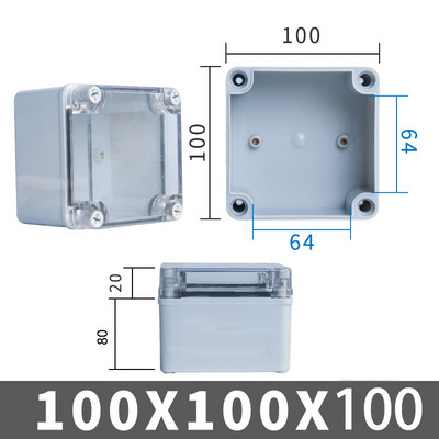 Vandeniui atspari jungiamoji dėžutė IP67 lauko elektros dėžutės permatomas dangtelis ABS plastiko sandari dėžutė vandeniui atspari dėžutės prietaisų dėžutė