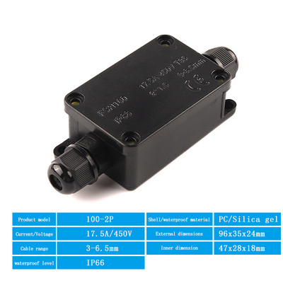 FSH100 2/3 smjerna razvodna kutija IP66 Vanjska vodootporna spojna žica za električni kabel Razvodna kutija s terminalom 450 V
