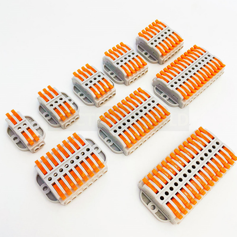 Laidų jungtys 2 kaiščių gnybtų bloko įstumiamasis greitas jungtis Dokas Laidų jungtis Elektros kištukas greitas kabelio jungtis