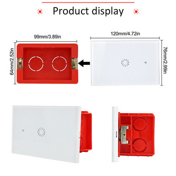 118 Τύπος PC Υλικό Dark Box Mounting Cassette Switch Socket Box 99*64*50mm for 99*64mm Standard Switch and Socket Box,Κόκκινο