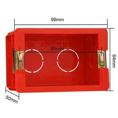 118 Vrsta PC Materijal Tamna kutija Kazeta za ugradnju Prekidač Kutija za utičnice 99*64*50 mm za 99*64 mm Standardna kutija za prekidače i utičnice, crvena