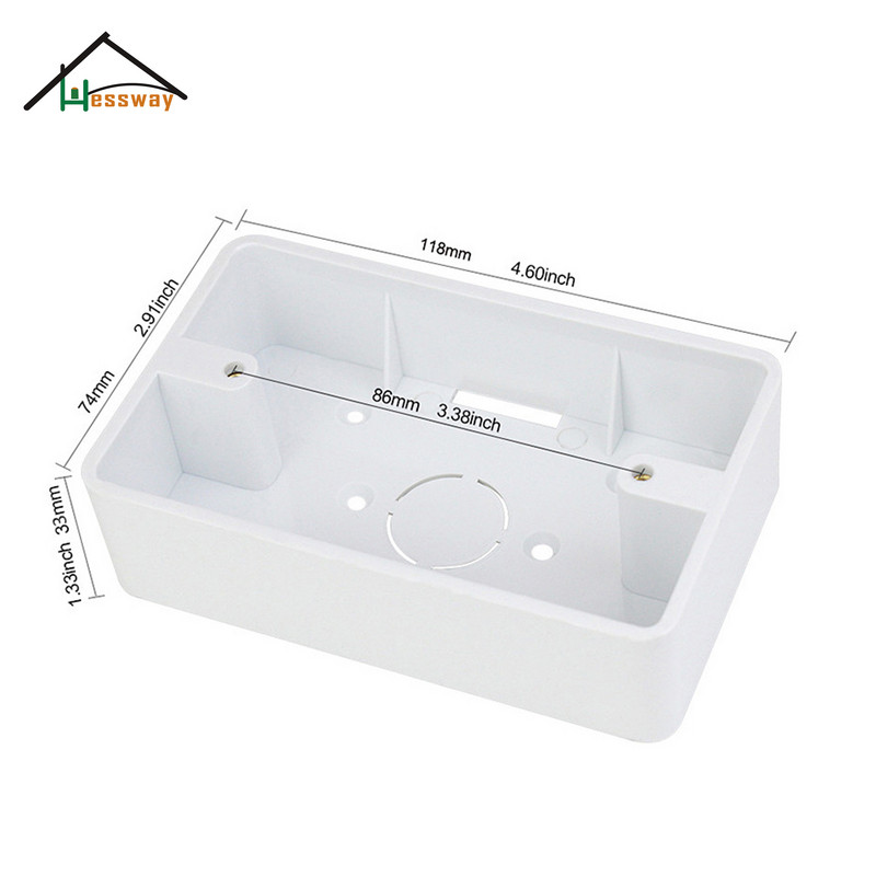 118 Tip PVC vanjske kutije za ugradnju za 118mm*74mm*34mm Razmak rupa 86MM Primjena Prekidač/utičnica/termost kutija
