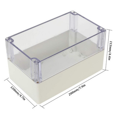 ABS plastmasas sadales kārba Putekļu necaurlaidīgs ūdensizturīgs IP65 elektriskais korpuss Universāls projekta korpuss PC Caurspīdīgs caurspīdīgs vāks