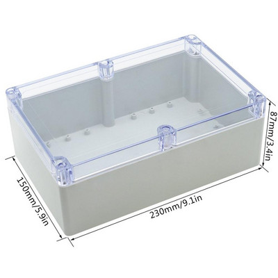 ABS plastmasas sadales kārba Putekļu necaurlaidīgs ūdensizturīgs IP65 elektriskais korpuss Universāls projekta korpuss PC Caurspīdīgs caurspīdīgs vāks
