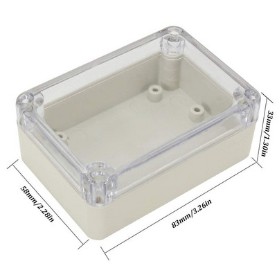 ABS plastmasas sadales kārba Putekļu necaurlaidīgs ūdensizturīgs IP65 elektriskais korpuss Universāls projekta korpuss PC Caurspīdīgs caurspīdīgs vāks