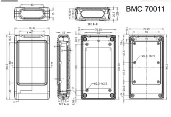 LK-HC43 Πλαστικό περίβλημα χειρός Electronic Abs Housing DIY Project Box ABS Junction περίβλημα 141x76x28mm