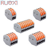 Kompaktne CONNEKTOR Universaalne CABLE 222 CABLE Connector, Traat Connector, 30/50/100 Piece Kaabliklemm 212, Klemmiploki värv