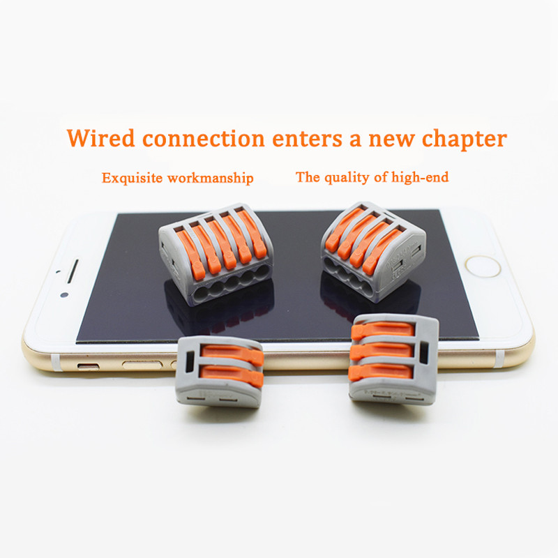 Kompakts SAVIENOTĀJS Universāls CABLE 222 KABEĻA savienotājs, vadu savienotājs, 30/50/100 gabalu kabeļa spaile 212, spaiļu bloka krāsa