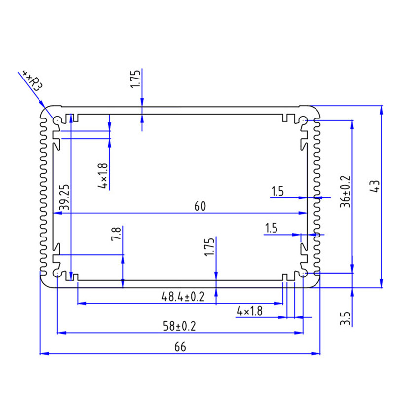 Besplatna dostava 66*43 srebrno/crno aluminijsko kućište Mini elektronička projektna kutija 66*43*100 mm može se izbušiti, s slovima