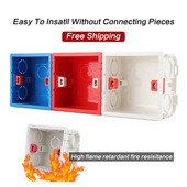 10PCS Atlectric Montaža 86 Vrsta tamna kutija Kazeta Prekidač Utičnica Kutija Skrivena skrivena unutarnja kutija za ugradnju Bijela Crvena Plava