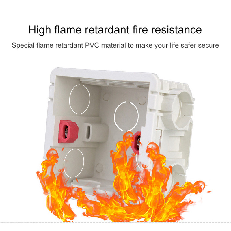 10PCS Atlectric Montaža 86 Vrsta tamna kutija Kazeta Prekidač Utičnica Kutija Skrivena skrivena unutarnja kutija za ugradnju Bijela Crvena Plava