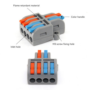 1/5/10 PCS Мини кабелни конектори за бързо окабеляване Универсален компактен сплитер Електрически проводници Push-in домашен клемен блок