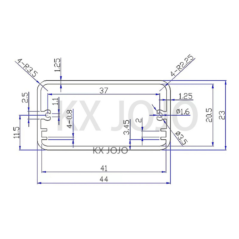 Alumīnija korpuss 44 * 23 * 60/65 mm ūdensizturīgs sadales kārba DIY elektroniskais korpuss PCB projekta instrumentu pastiprinātāja korpuss metāls