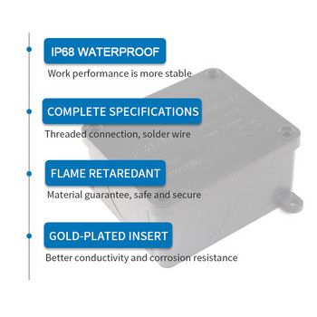 IP66 Външна водоустойчива разклонителна кутия за електрически кабел с конекторен клемен блок Може да прорязва дупки Аксесоари за окабеляване DIY GO