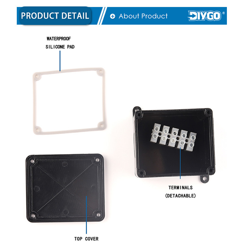 IP66 Vodootporna vanjska spojna kutija za električni kabel s priključnim priključnim blokom Može izrezati rupe Pribor za ožičenje DIY GO