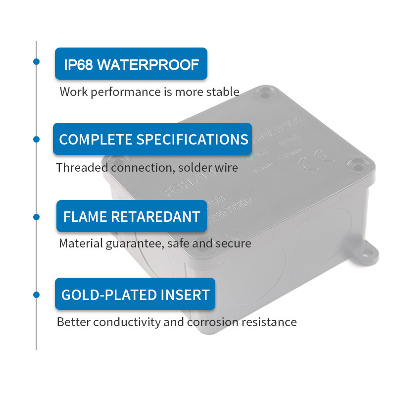 IP66 Vodootporna vanjska spojna kutija za električni kabel s priključnim priključnim blokom Može izrezati rupe Pribor za ožičenje DIY GO