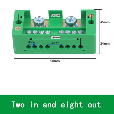 1kom razvodne kutije, razdjelnik žice, 2 ulaza 4/6/8/12 izlaza terminal blok FJ6 i 220V kućanstvo