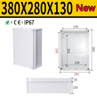 IP67 vodootporno plastično ABS kućište za elektroniku s pločom za ugradnju Električni prozirni poklopac Kućište Razvodna kutija