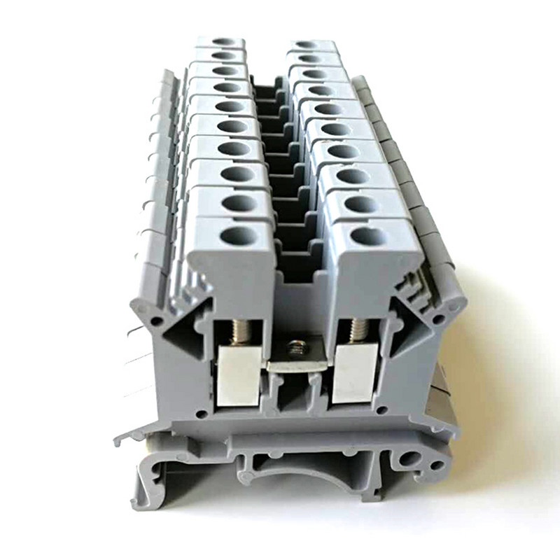 10Pcs UK5N Din Rail Univerzalni blokovi stezaljki Bornier Vijčani tip Stezaljke električne žice Blok konektor Mesing Morsettiera 4 mm