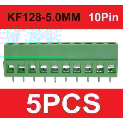 DG/KF128 5.0mm/5.08 PCB skrūvējams spaiļu bloka savienotājs 2P 3P 4P 5P 6P 7P 8P 9P 10P 12P spailes 380V 10A