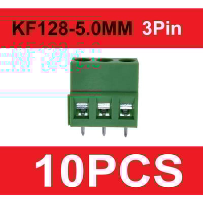 DG/KF128 5.0mm/5.08 PCB skrūvējams spaiļu bloka savienotājs 2P 3P 4P 5P 6P 7P 8P 9P 10P 12P spailes 380V 10A