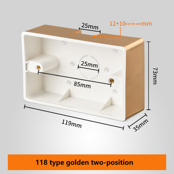 118 Τύπος Επιφανειακός Διακόπτης Διακόπτης Υποδοχής Κάτω Κουτί Πυκνωμένο Υλικό Γενικό Κουτί διακλάδωσης τριών δυαδικών κομματιών
