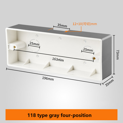 118 Tip Nadgradna utičnica Prekidač Donja kutija Zadebljani materijal Općenito Dva bita Trobitna razvodna kutija