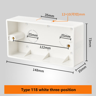 118 Tip Nadgradna utičnica Prekidač Donja kutija Zadebljani materijal Općenito Dva bita Trobitna razvodna kutija