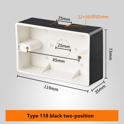 118 Tip Nadgradna utičnica Prekidač Donja kutija Zadebljani materijal Općenito Dva bita Trobitna razvodna kutija