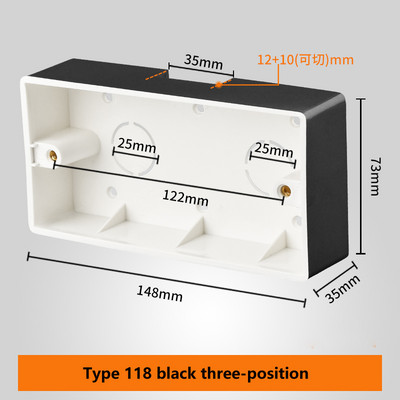 118 Tip Nadgradna utičnica Prekidač Donja kutija Zadebljani materijal Općenito Dva bita Trobitna razvodna kutija