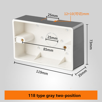 118 Tip Nadgradna utičnica Prekidač Donja kutija Zadebljani materijal Općenito Dva bita Trobitna razvodna kutija
