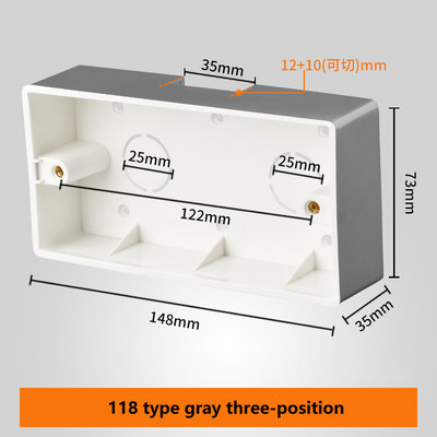 118 Tip Nadgradna utičnica Prekidač Donja kutija Zadebljani materijal Općenito Dva bita Trobitna razvodna kutija