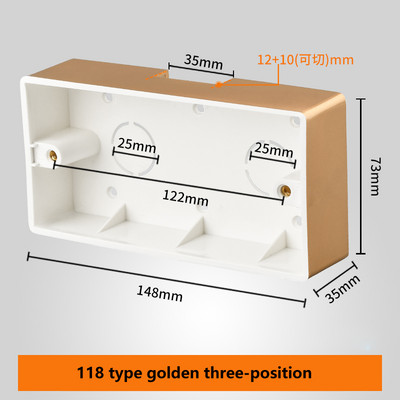 118 Tip Nadgradna utičnica Prekidač Donja kutija Zadebljani materijal Općenito Dva bita Trobitna razvodna kutija
