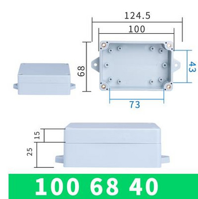 100X68X50 mm razvodna kutija, vodootporna, otporna na prašinu, IP65 ABS plastika, univerzalno električno projektno kućište s fiksnim uhom