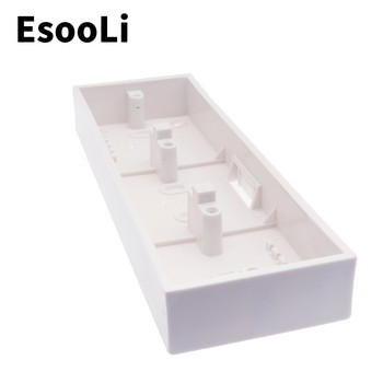 EsooLi Εξωτερικό κουτί στερέωσης 258mm*86mm*34mm για Διακόπτης τριπλής αφής 86 ή υποδοχή Εφαρμογή για οποιαδήποτε θέση επιφάνειας τοίχου
